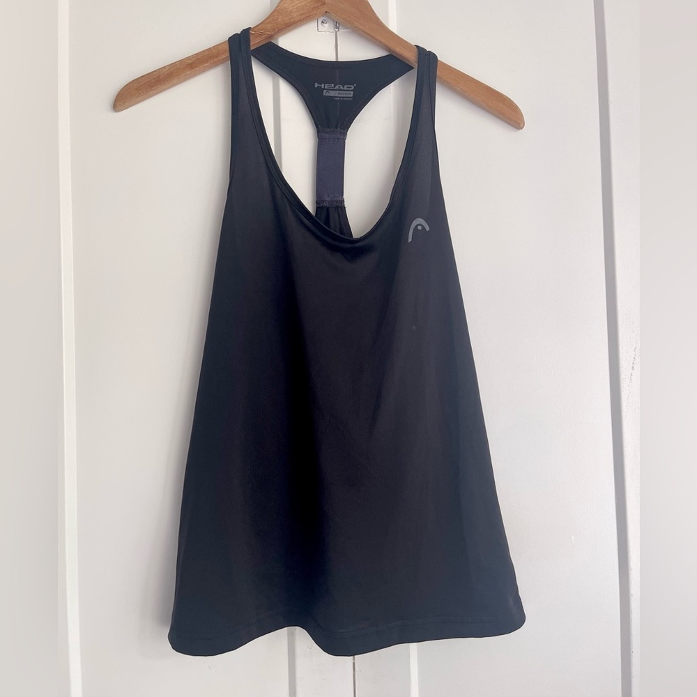 HEAD Black Gray Racer Back Tank Top Size Medium